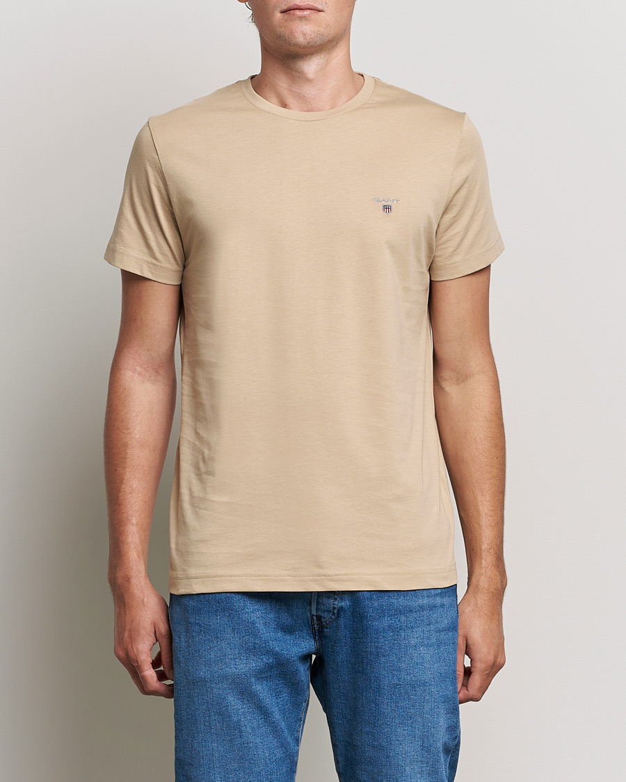 Men | T-Shirts | GANT | The Original T-shirt Hazelwood Beige