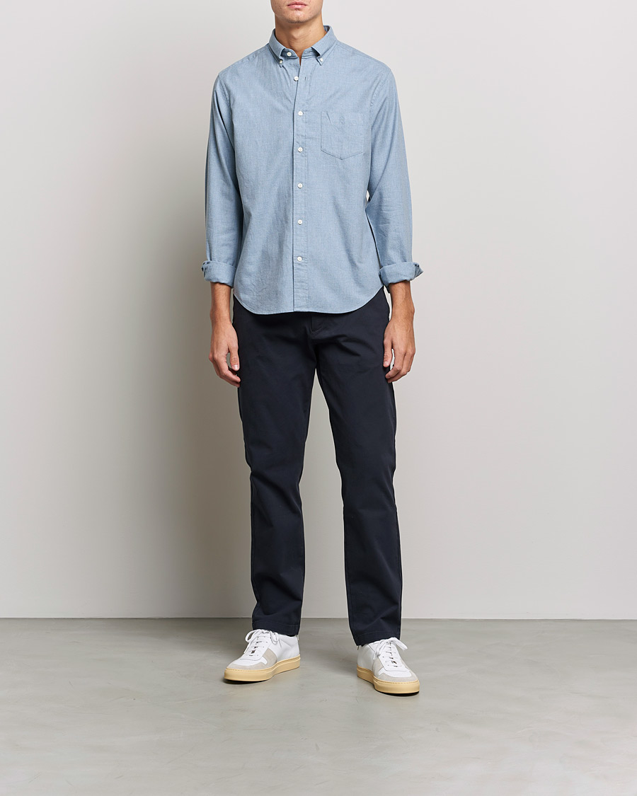Men | Shirts | GANT | Regular Fit Flannel Shirt Atlantic Sea