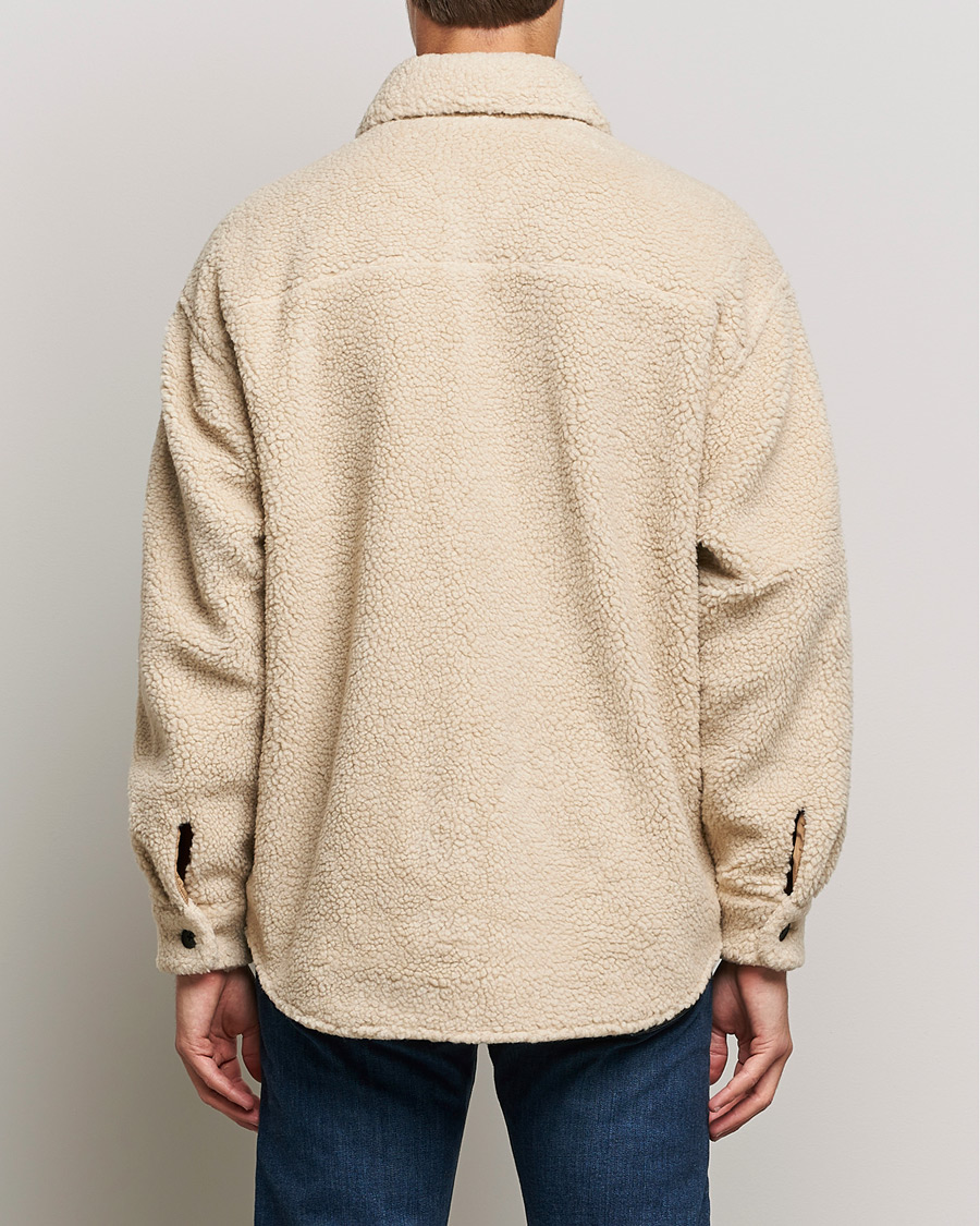 Men | Shirts | GANT | Sherpa Fleece Overshirt Putty