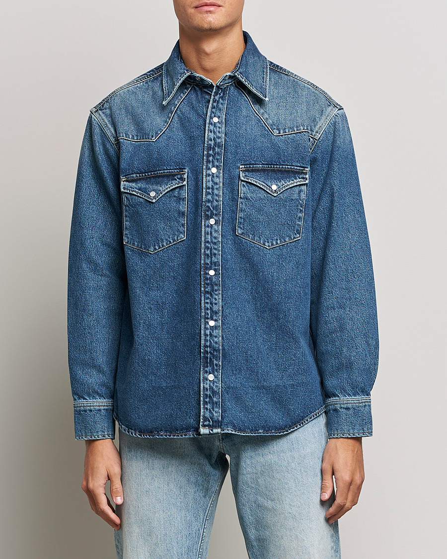 Men | Shirts | GANT | Western Denim Shirt Vintageg Blue