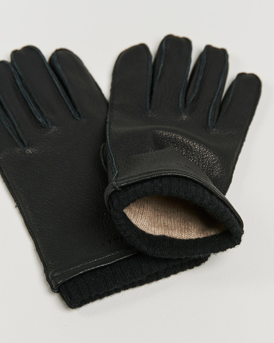 Men | GANT | GANT | Leather Gloves Black