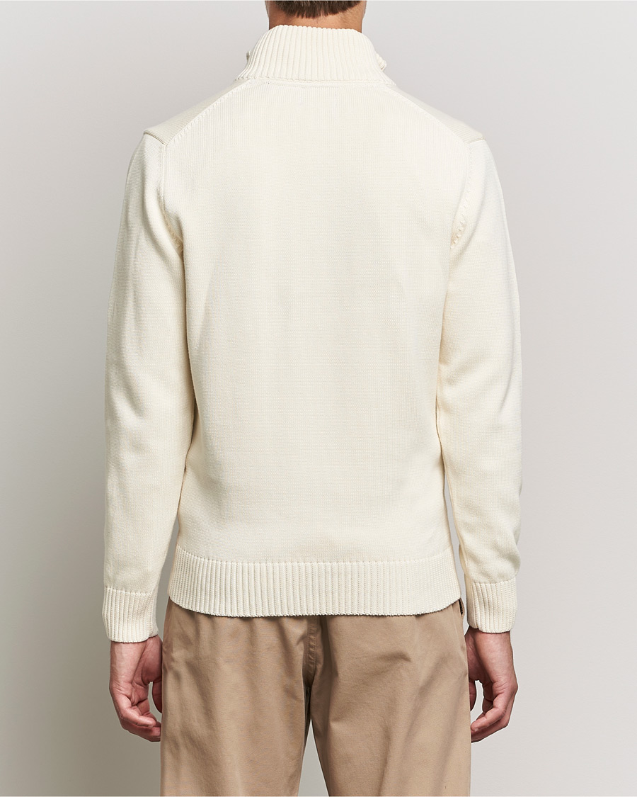 Men | Sweaters & Knitwear | GANT | Cotton Half Zip Cream