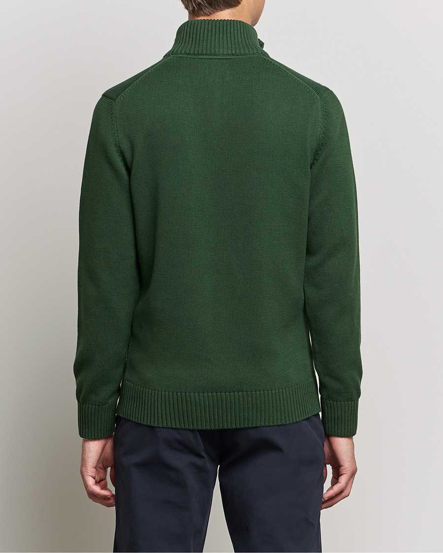 Men | Sweaters & Knitwear | GANT | Cotton Half Zip Storm Green