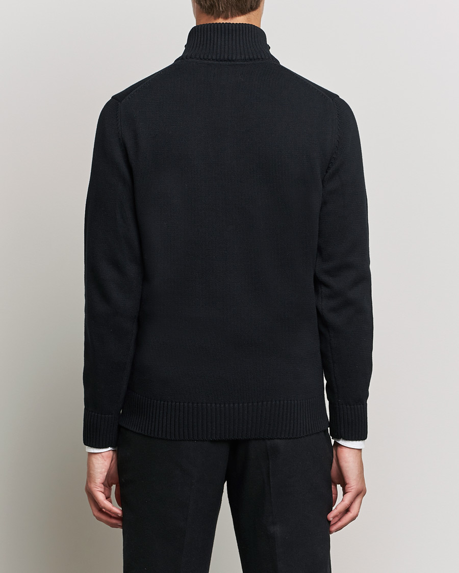 Men | Sweaters & Knitwear | GANT | Cotton Half Zip Black