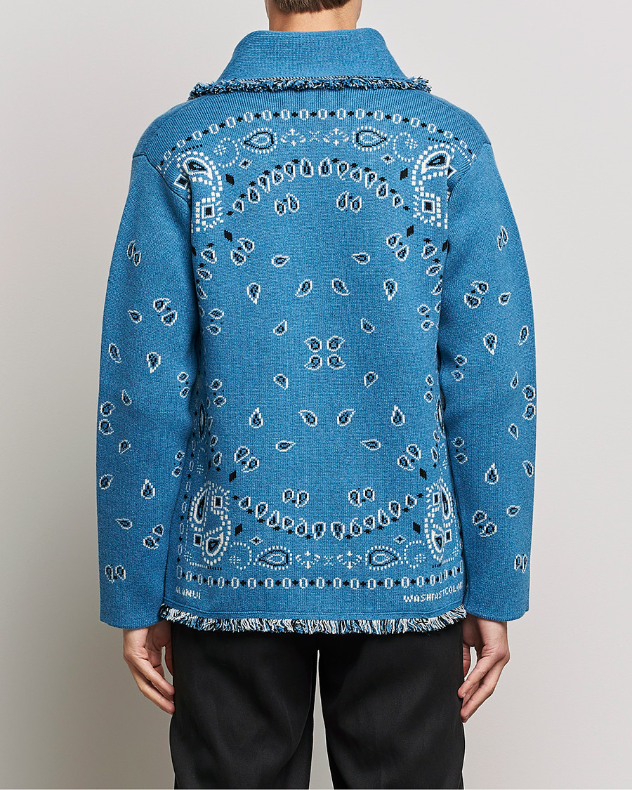 Men | Sweaters & Knitwear | Alanui | Icon Cashmere Jacquard Cardigan Cobalt Blue