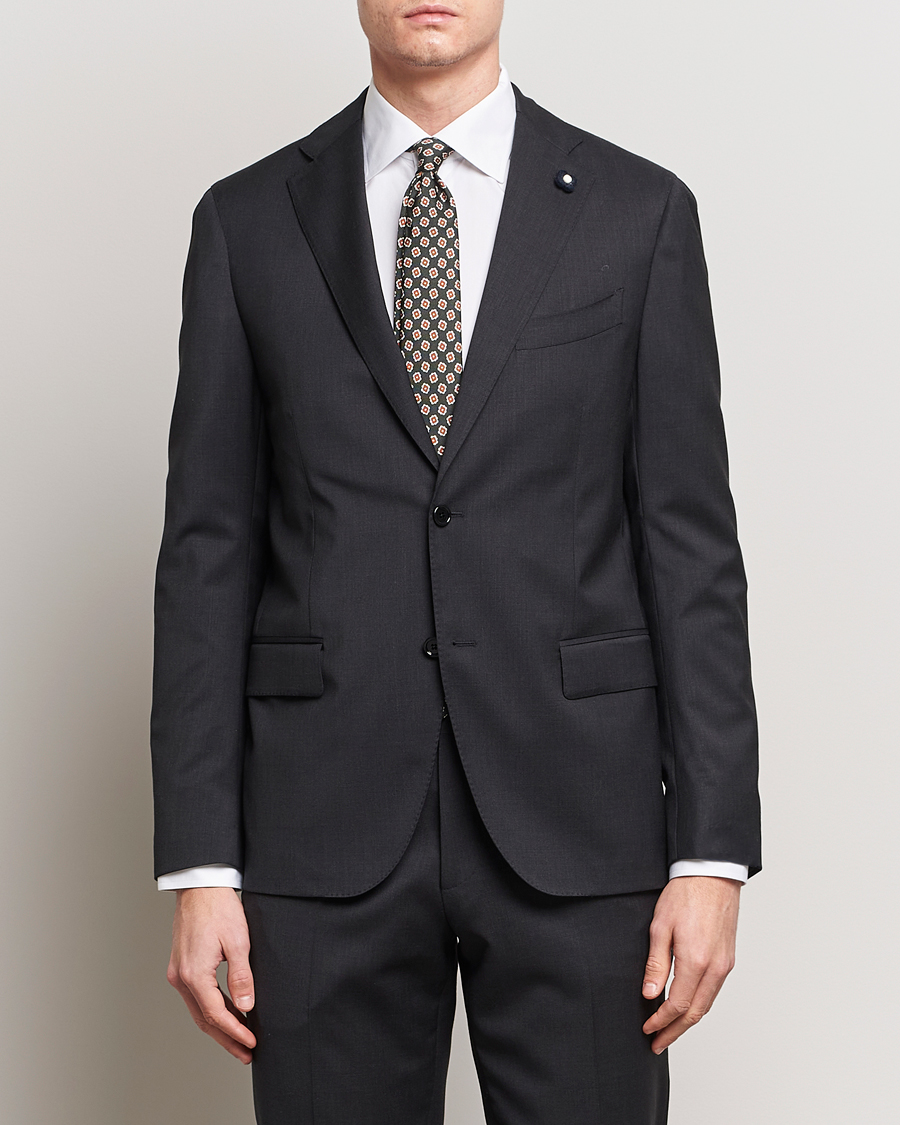 Men |  | Lardini | Two Button Wool Blazer  Grey