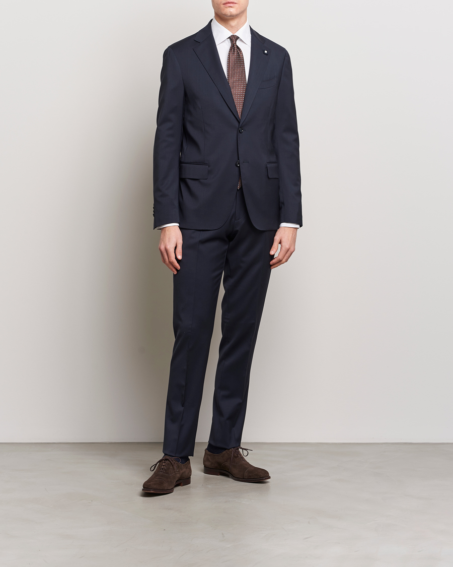 Men | Suits | Lardini | Wool Trousers Navy