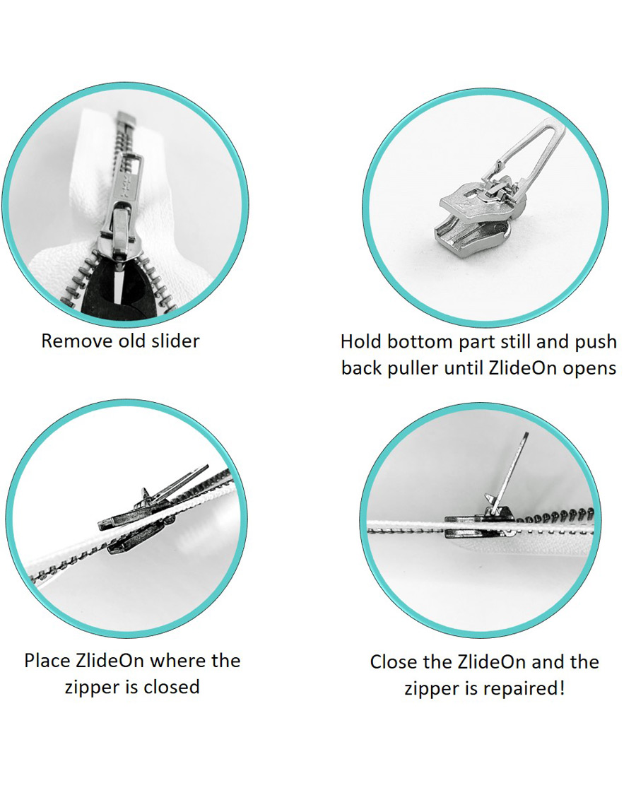 ZlideOn Narrow Zipper Replacement Zipper (Narrow Zipper L 5c Silver)