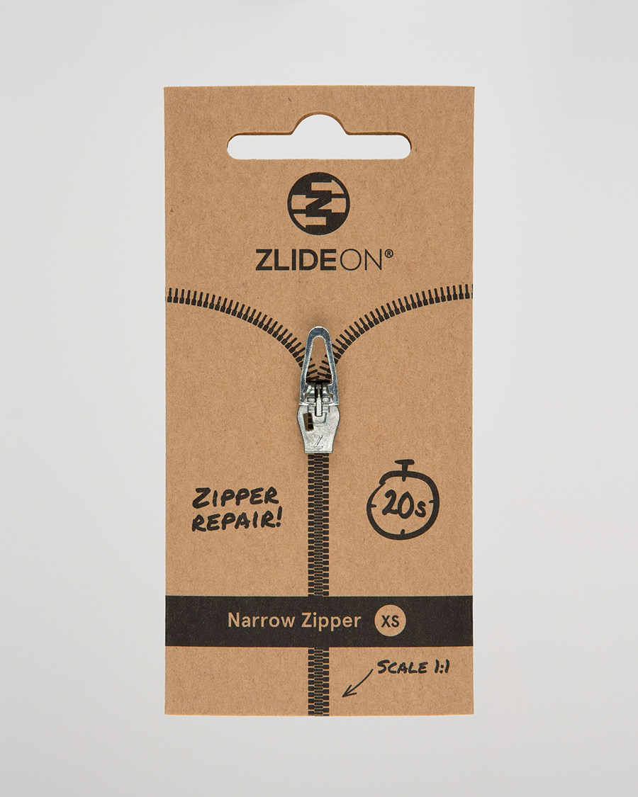 Men | Garment Care | ZlideOn | Narrow Zipper Silver XS