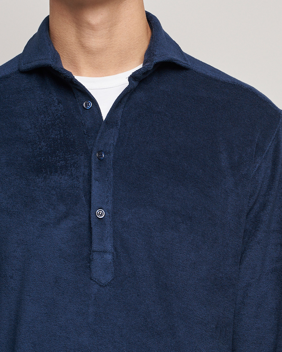 Men | Shirts | The Resort Co | Terry Popover Shirt Navy