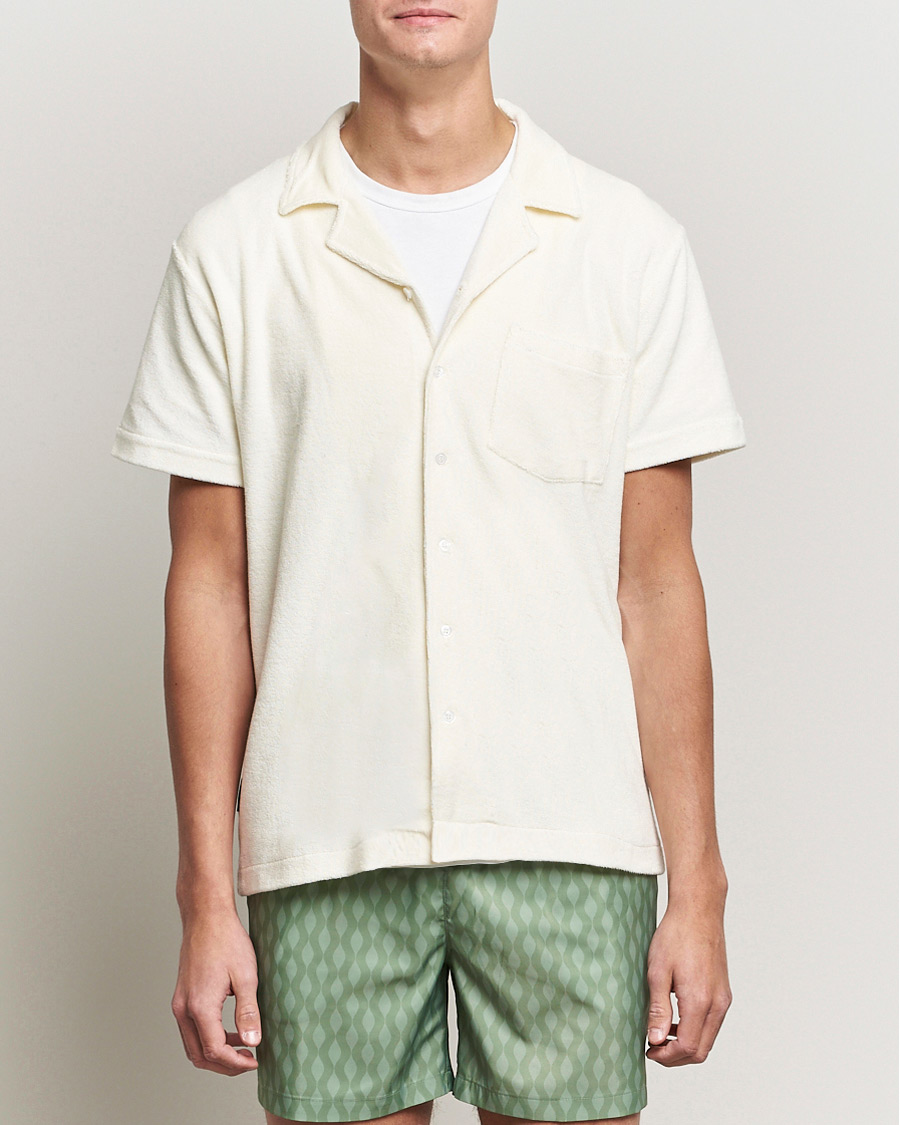 Men | Shirts | The Resort Co | Short Sleeve Terry Resort Shirt White