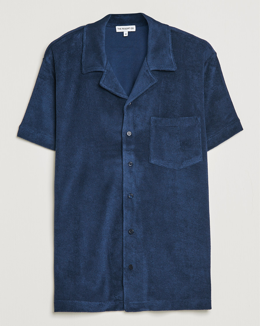 Men | Shirts | The Resort Co | Short Sleeve Terry Resort Shirt Navy