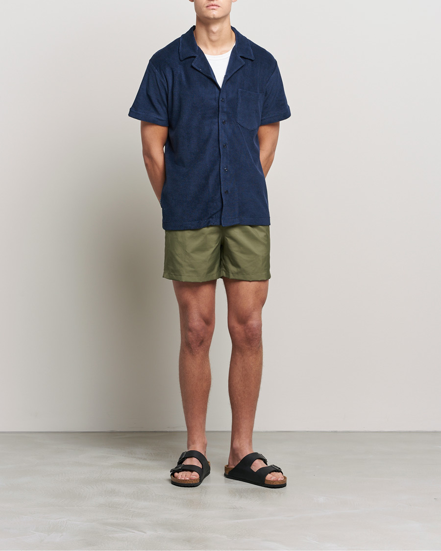 Men | Short Sleeve Shirts | The Resort Co | Short Sleeve Terry Resort Shirt Navy