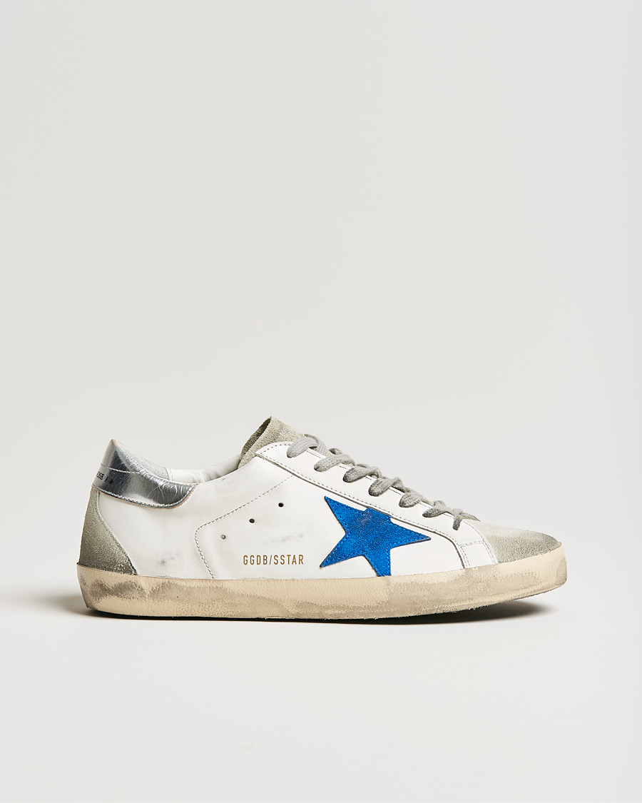 Men | Golden Goose Deluxe Brand Super-Star Sneakers White/Electric Blue | Golden Goose | Deluxe Brand Super-Star Sneakers White/Electric Blue