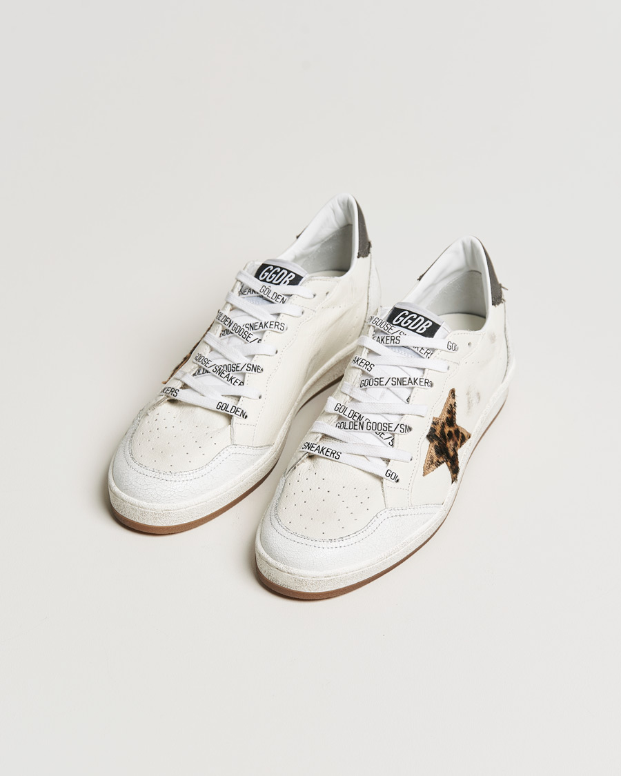 Men | White Sneakers | Golden Goose Deluxe Brand | Ball Star Sneakers White/Leopard