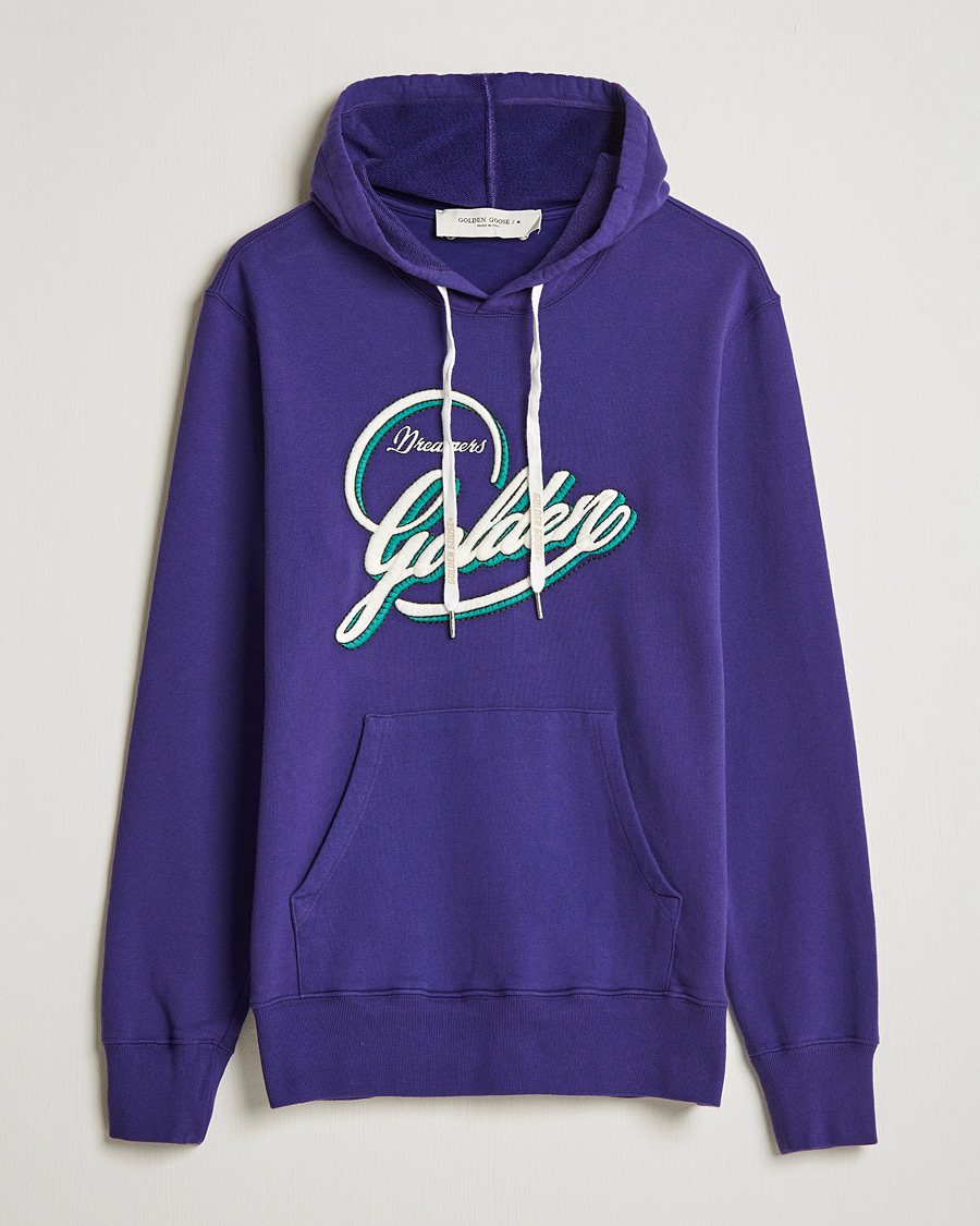 Men | Sweaters & Knitwear | Golden Goose | Deluxe Brand Journey Dreamers Hoodie Violet Indigo