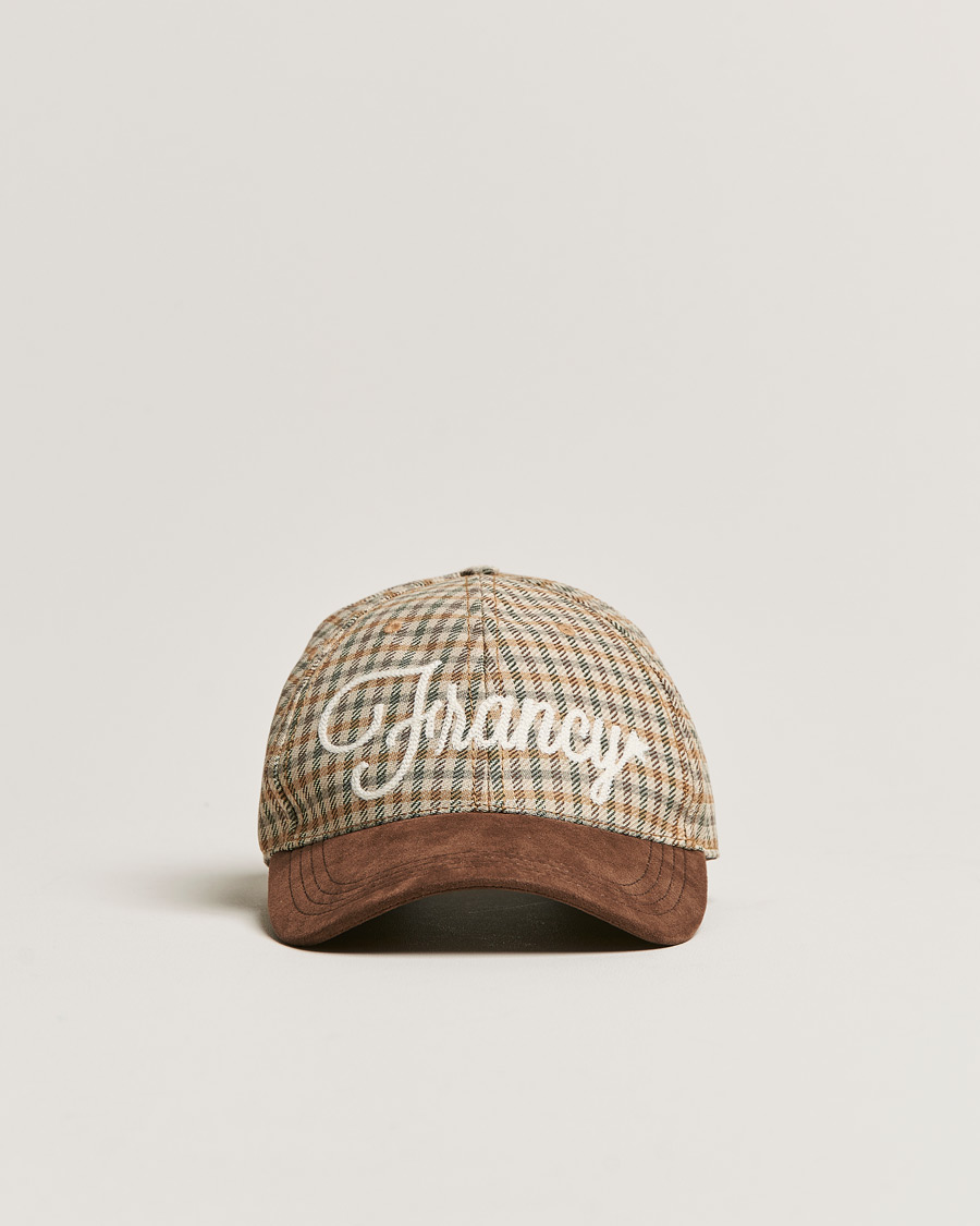 Men | Golden Goose Deluxe Brand Alcantara Baseball Cap Brown Check | Golden Goose | Deluxe Brand Alcantara Baseball Cap Brown Check