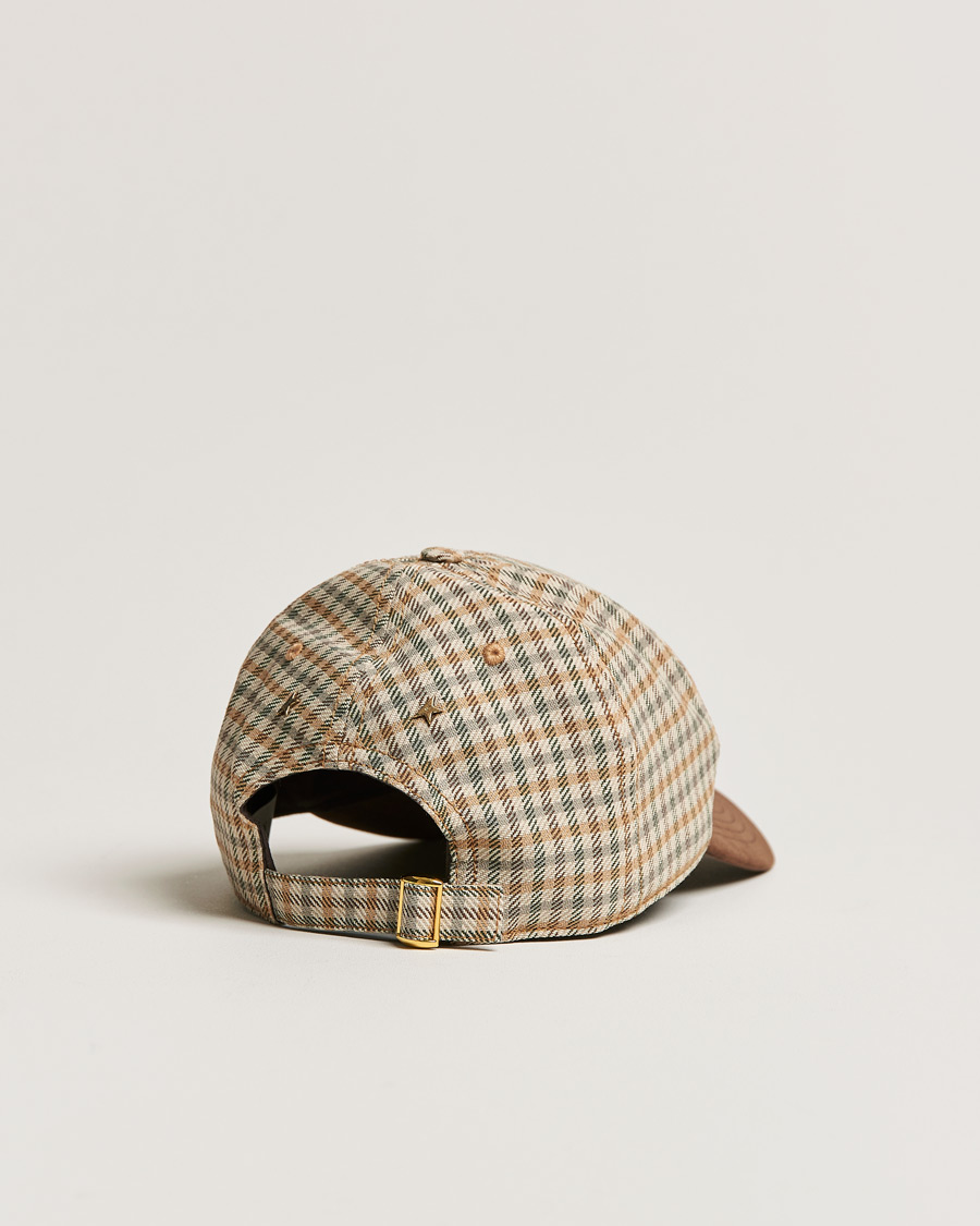 Men | Golden Goose Deluxe Brand Alcantara Baseball Cap Brown Check | Golden Goose | Deluxe Brand Alcantara Baseball Cap Brown Check