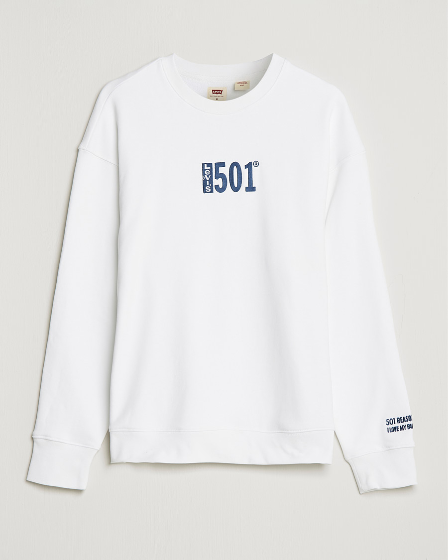 Men | Sweaters & Knitwear | Levi's | Relaxed Graphic 501 Crew Neck Crew White