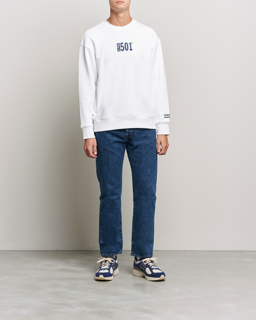 Men | Sweaters & Knitwear | Levi's | Relaxed Graphic 501 Crew Neck Crew White