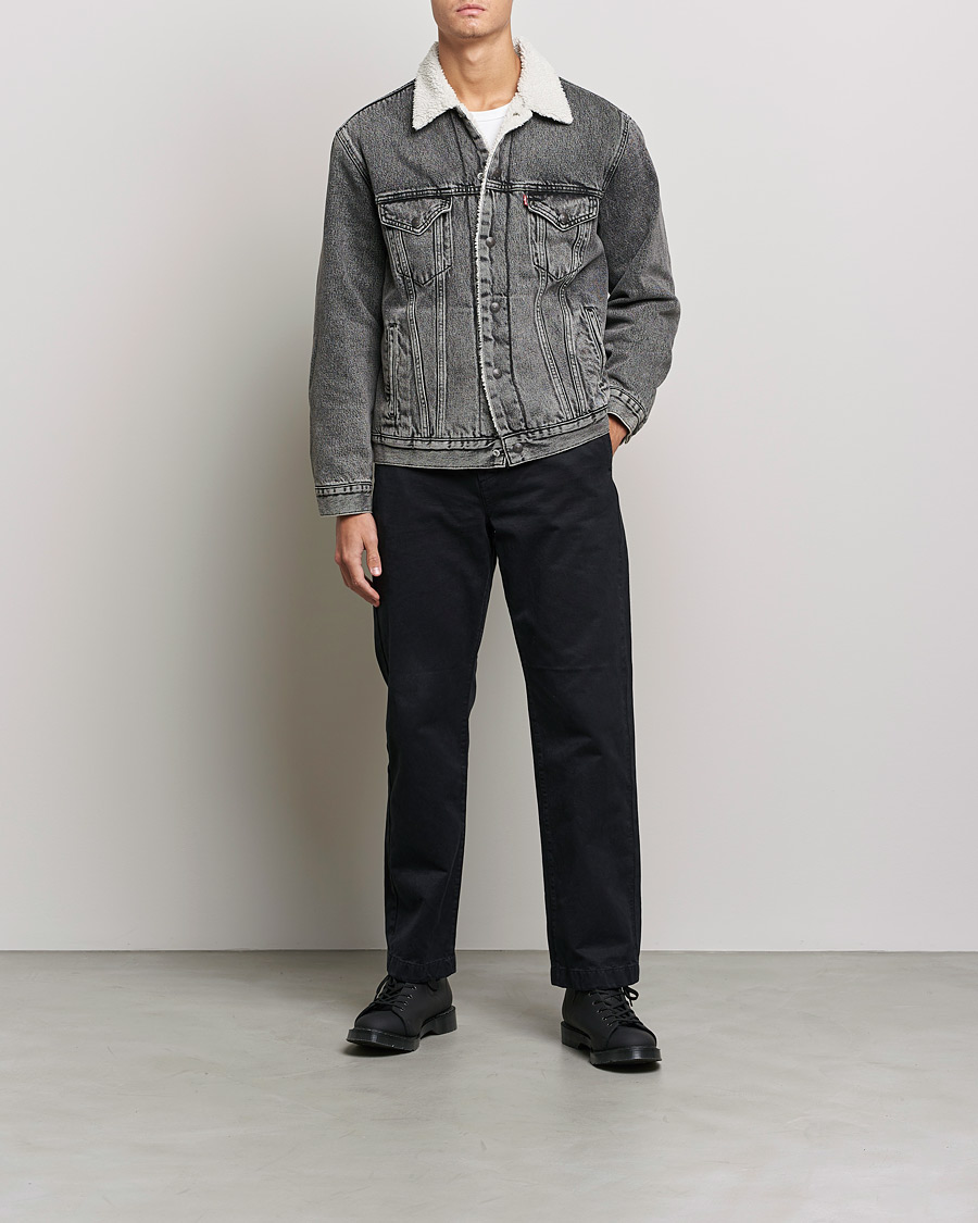 Men | Coats & Jackets | Levi's | Type III Sherpa Trucker Medium Gray