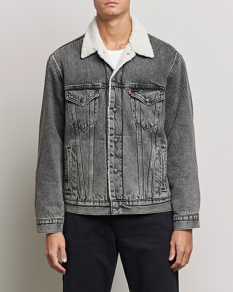 Men | Coats & Jackets | Levi's | Type III Sherpa Trucker Medium Gray