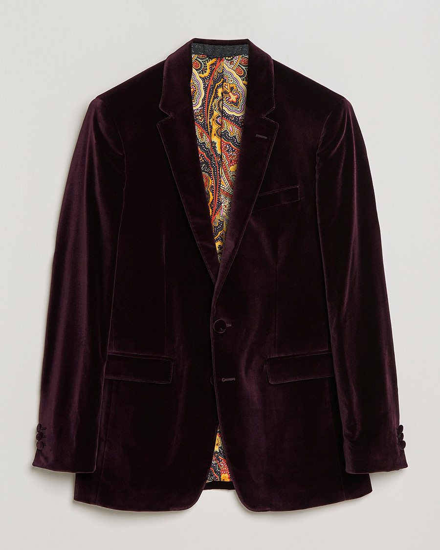 Men | Blazers | Etro | Velvet Blazer Burgundy