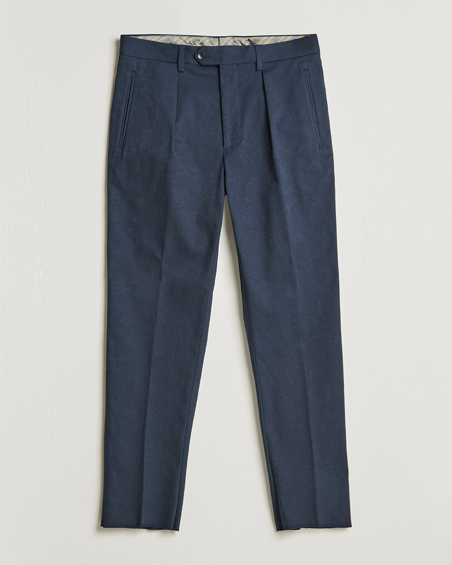 Men | Trousers | Etro | Pleated Trousers Navy