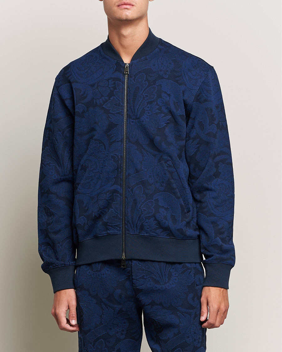 Men | Sweaters & Knitwear | Etro | Printed Bomber Sweat Navy