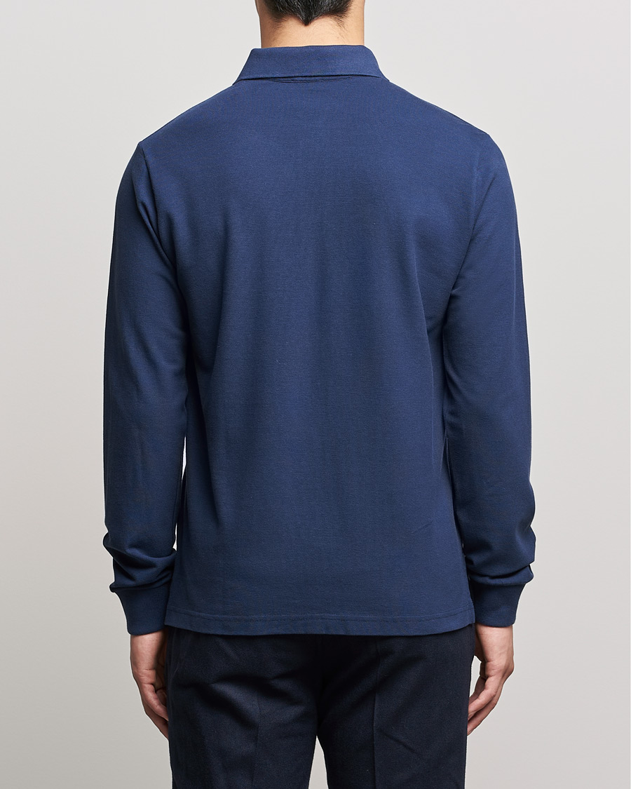 Men | Sweaters & Knitwear | Etro | Long Sleeve Contrast Paisley Polo Navy