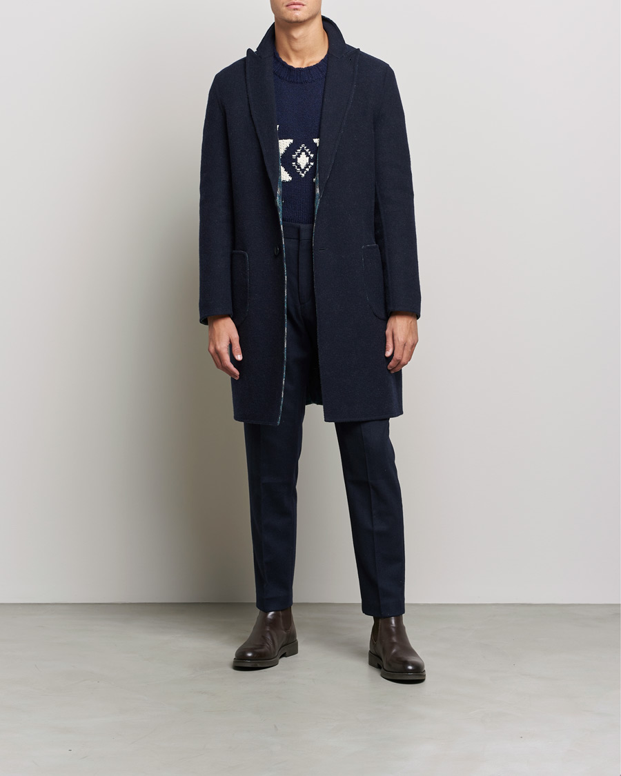 Men | Coats & Jackets | Etro | Deconstructed Reversible Coat Navy