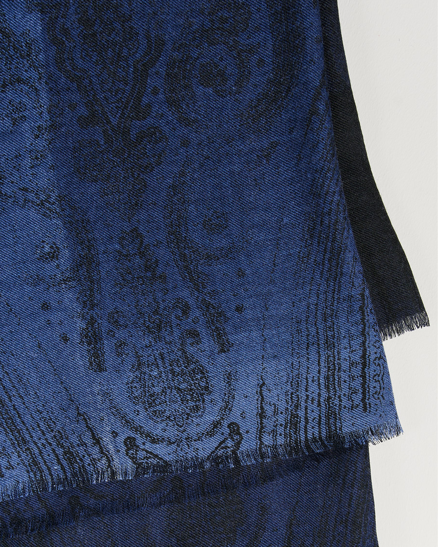 Men | Etro Printed Cashmere Scarf Navy | Etro | Printed Cashmere Scarf Navy