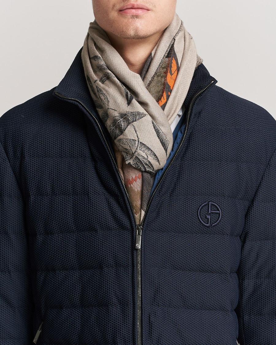 Men | Etro Houndstooth Jacquard Scarf Black/Orange | Etro | Houndstooth Jacquard Scarf Black/Orange