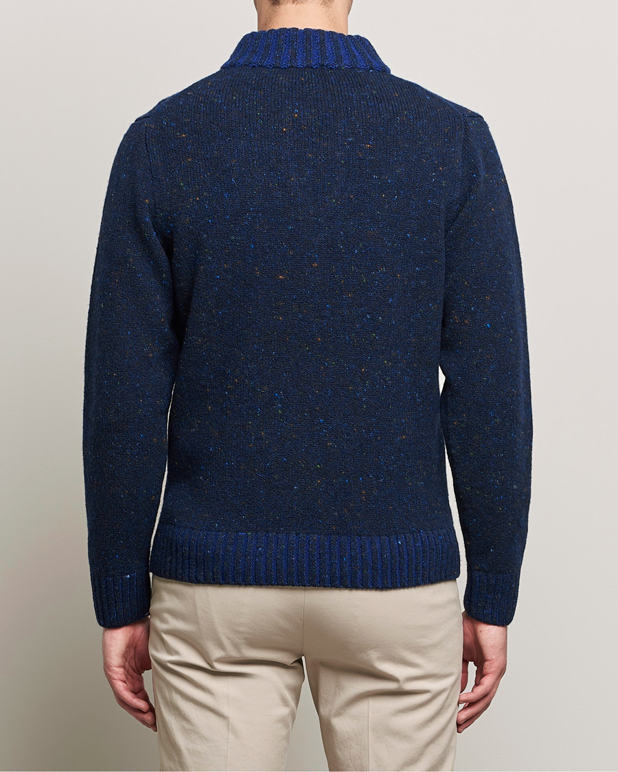 Men | Sweaters & Knitwear | Inis Meáin | Wool/Cashmere Half Zip Navy