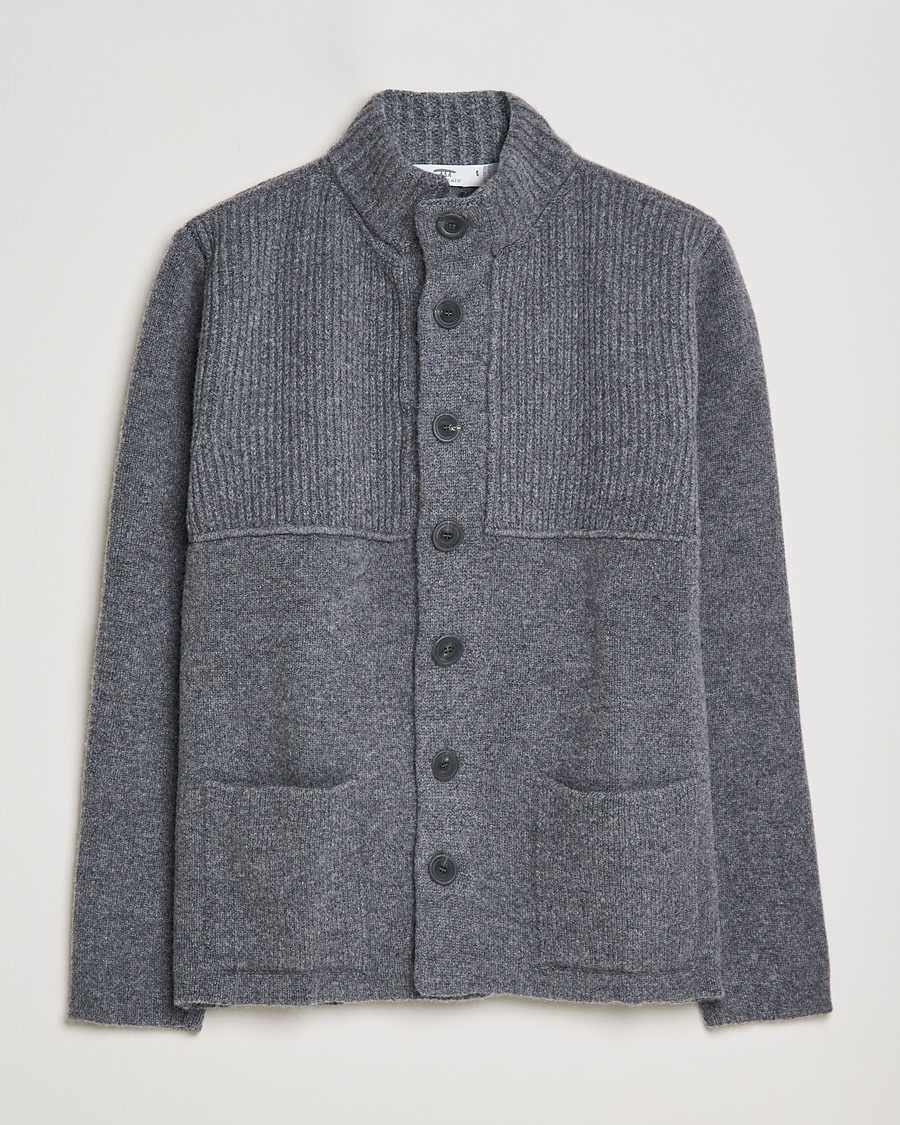 Men | Sweaters & Knitwear | Inis Meáin | Heavy Wool Cardigan Grey