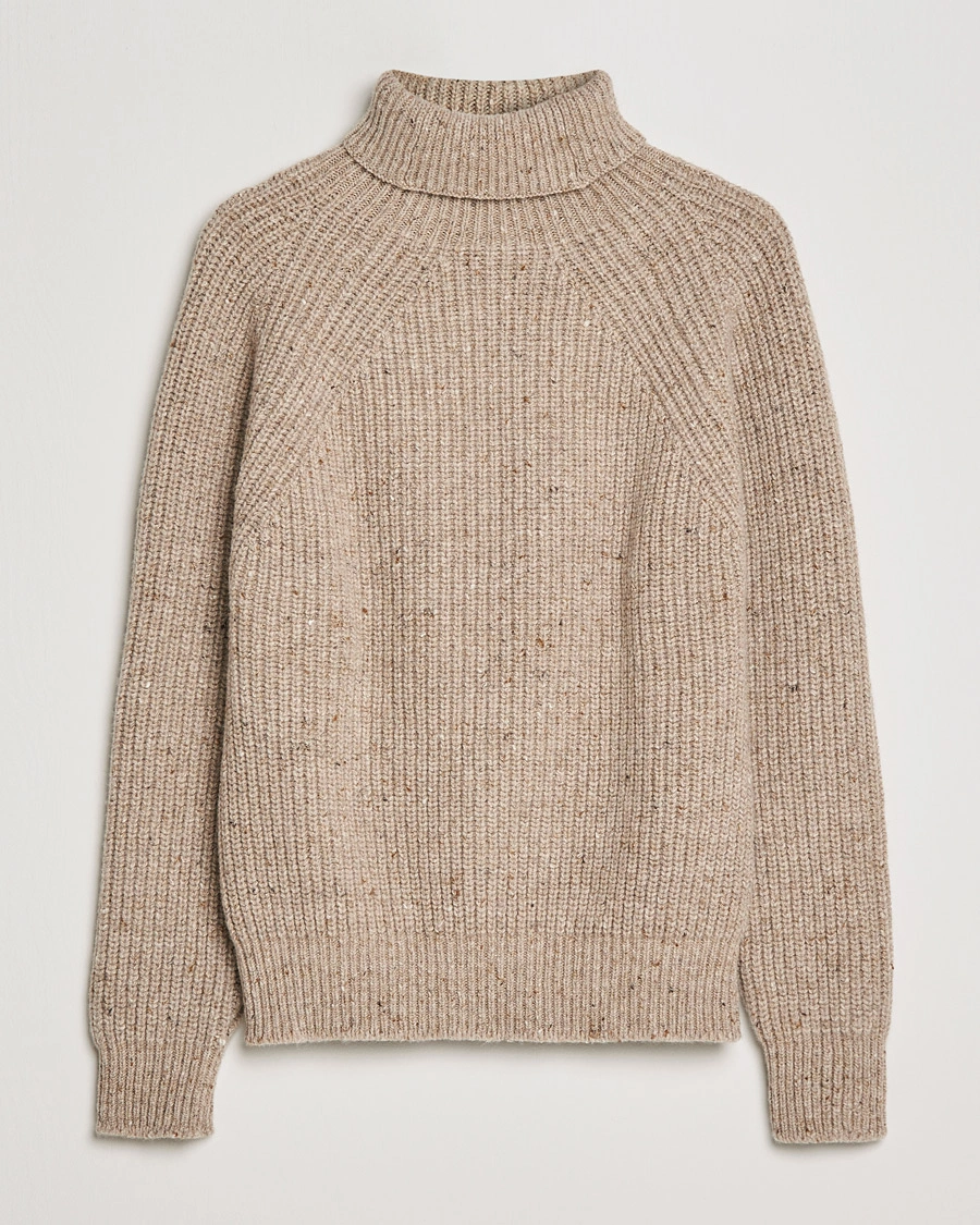 Men | Sweaters & Knitwear | Inis Meáin | Wool/Cashmere Boatbuilder Turtleneck Beige