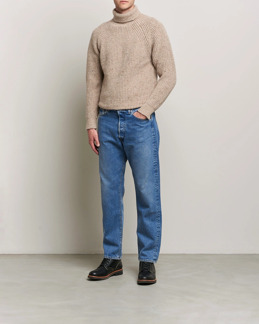 Men | Sweaters & Knitwear | Inis Meáin | Wool/Cashmere Boatbuilder Turtleneck Beige