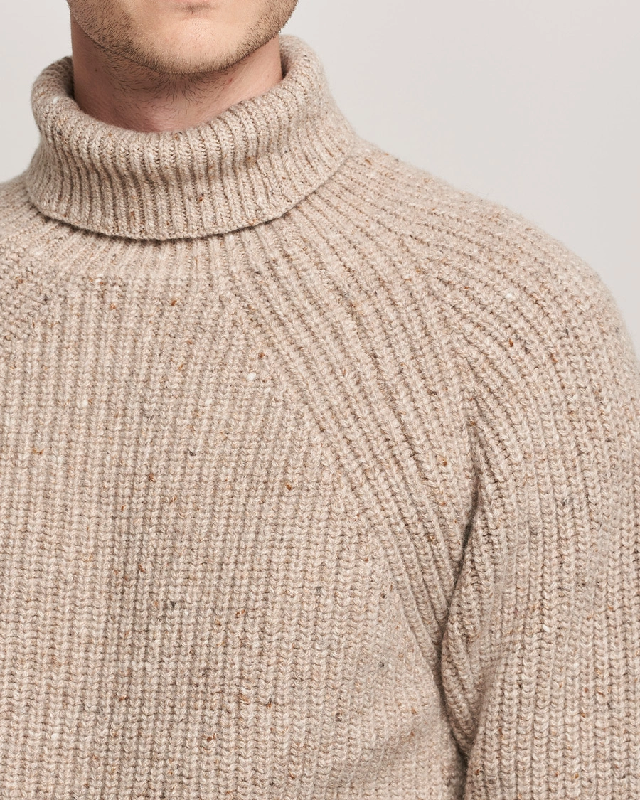Men | Sweaters & Knitwear | Inis Meáin | Wool/Cashmere Boatbuilder Turtleneck Beige