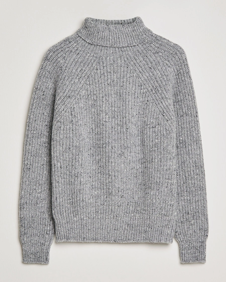 Men | Sweaters & Knitwear | Inis Meáin | Wool/Cashmere Boatbuilder Turtleneck Grey