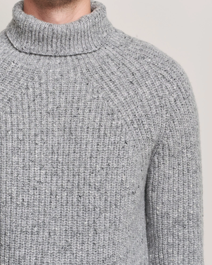 Men | Sweaters & Knitwear | Inis Meáin | Wool/Cashmere Boatbuilder Turtleneck Grey