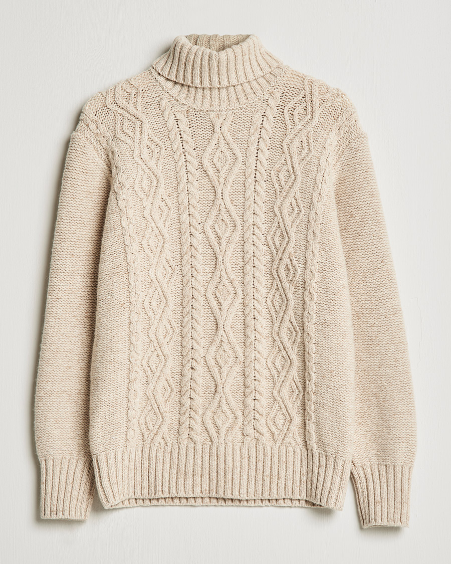 Men | Sweaters & Knitwear | Inis Meáin | Wool/Cashmere Aran Turtleneck Beige