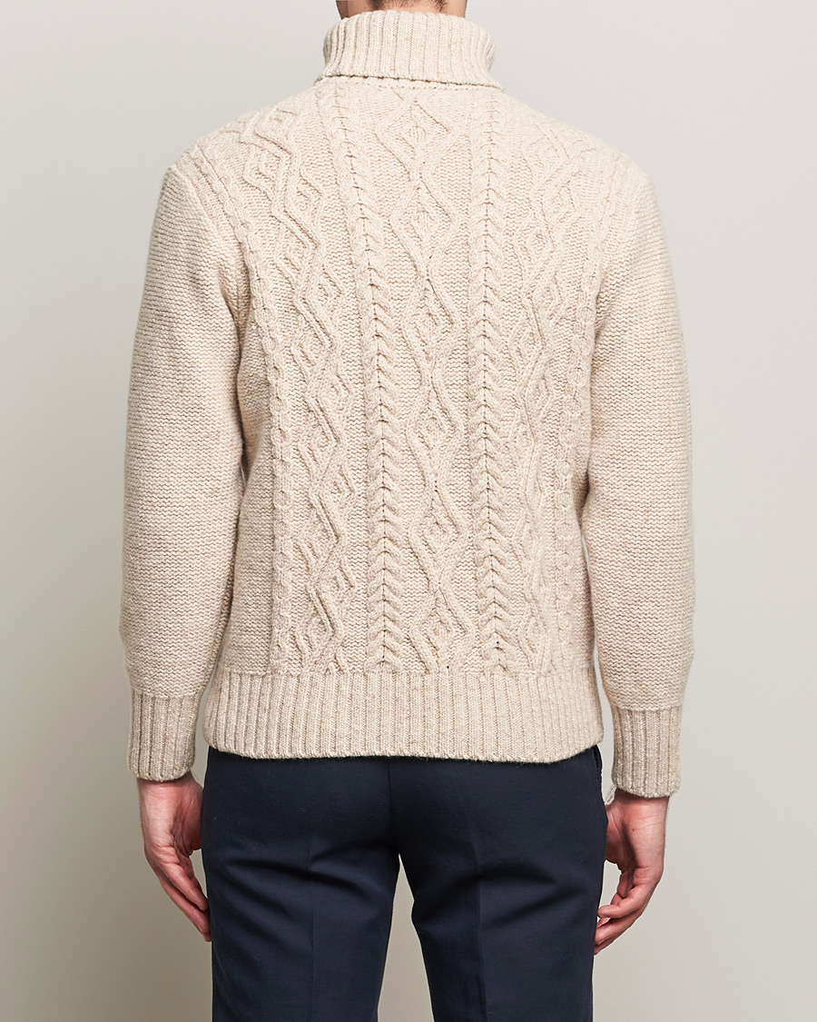 Men | Sweaters & Knitwear | Inis Meáin | Wool/Cashmere Aran Turtleneck Beige