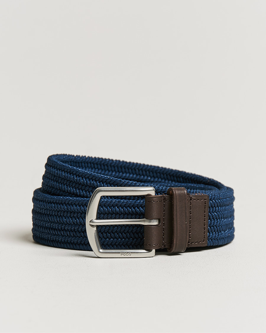 Men | Polo Ralph Lauren Braided Cotton Elastic Belt Navy | Polo Ralph Lauren | Braided Cotton Elastic Belt Navy