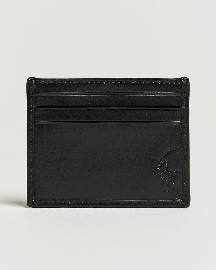 Polo Ralph Lauren Logo Leather Card Holder Black at 