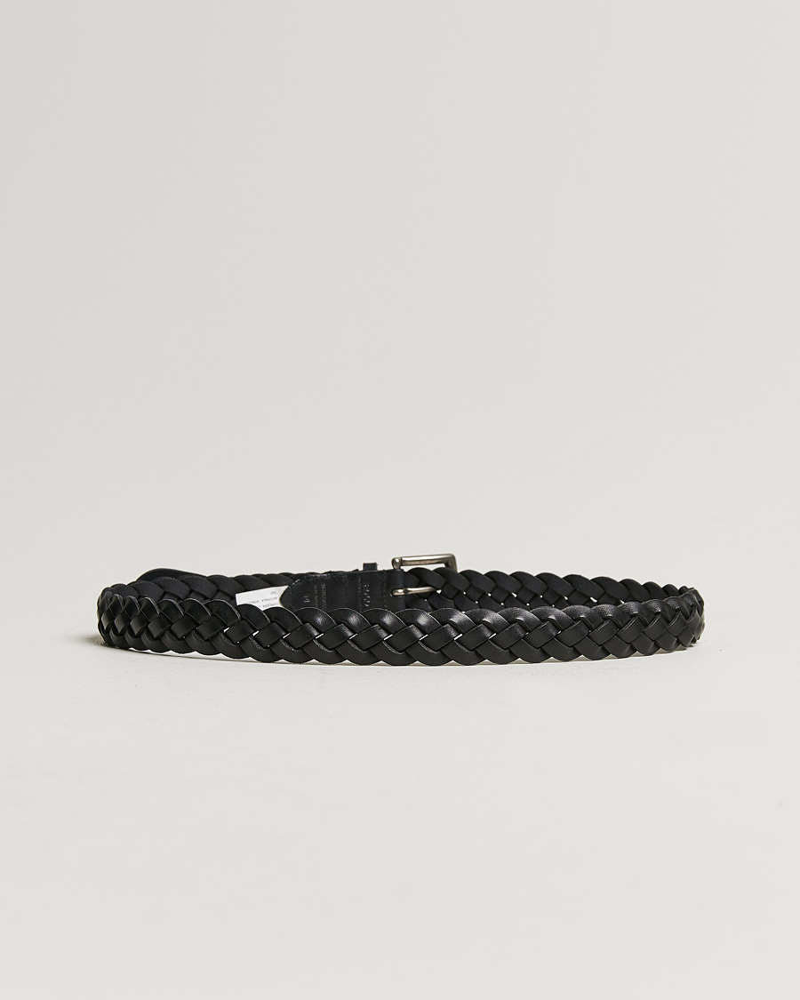 Men | Woven Belts | Polo Ralph Lauren | Braided Leather Belt Black