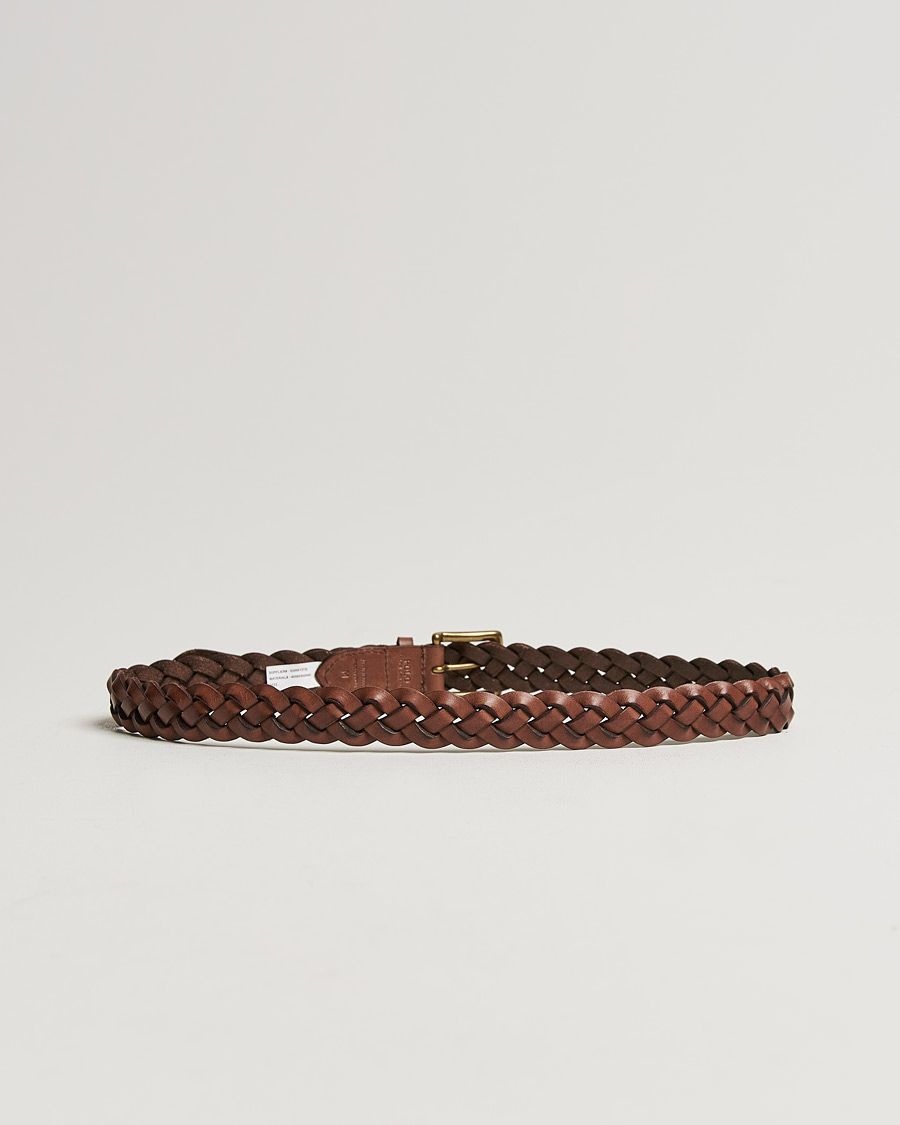 Men |  | Polo Ralph Lauren | Braided Leather Belt Brown