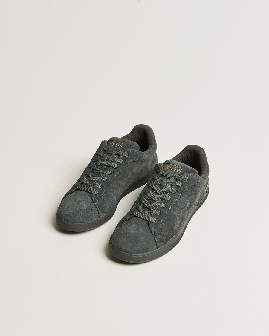 Men | Polo Ralph Lauren Heritage Court II Suede Sneaker Charcoal Grey | Polo Ralph Lauren | Heritage Court II Suede Sneaker Charcoal Grey