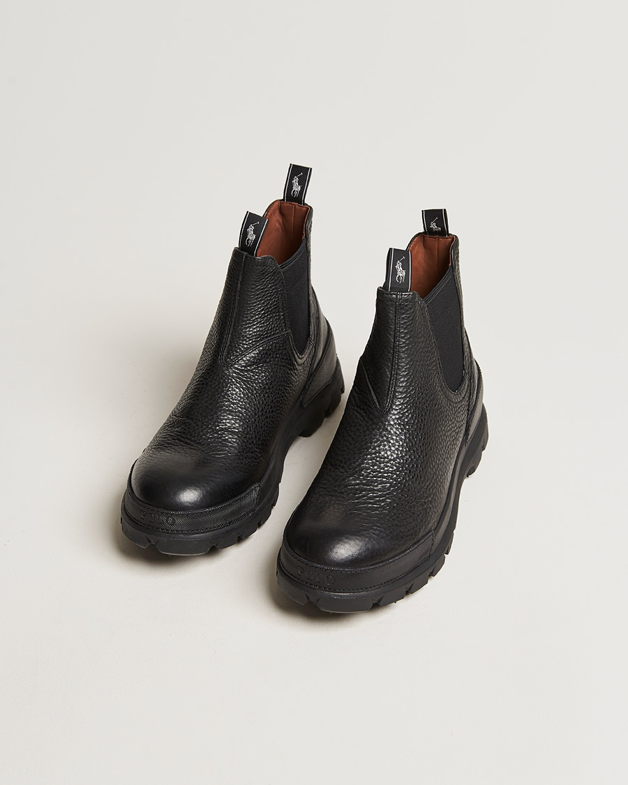 Men |  | Polo Ralph Lauren | Oslo Oiled Leather Chelsea Boot Black