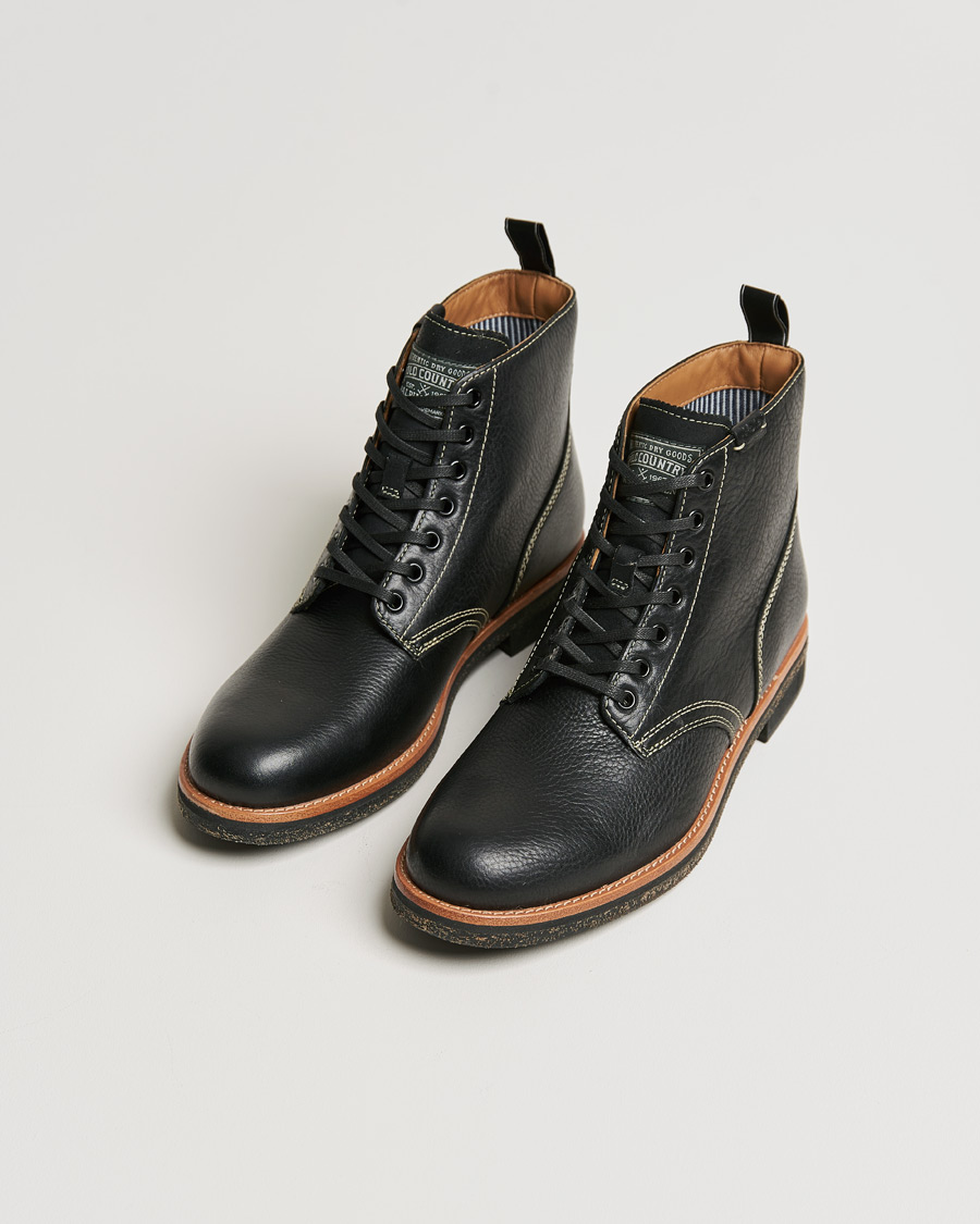 Men | Polo Ralph Lauren RL Oiled Leather Boot Black | Polo Ralph Lauren | RL Oiled Leather Boot Black