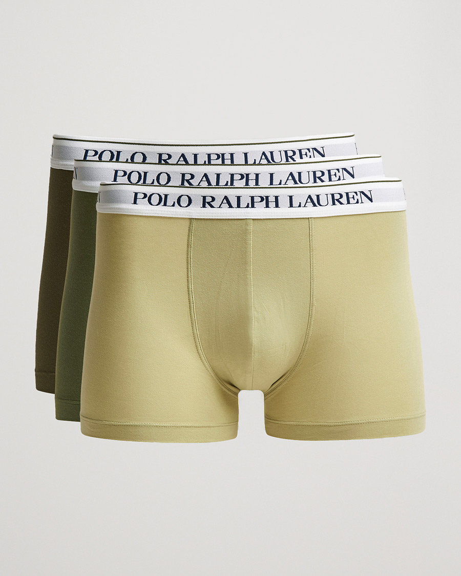 Men | Underwear & Socks | Polo Ralph Lauren | 3-Pack Trunk Olive/Green/Dark Green